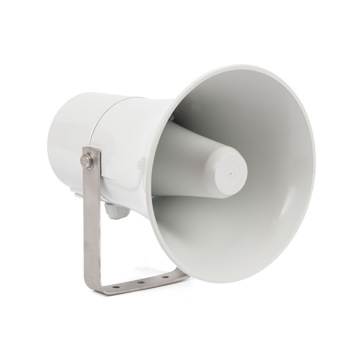 STC-1005 Hornloudspeaker 15W/100V, with ceramic terminals and  fuse IP67 RAL7035 SS bracket HP15T MED