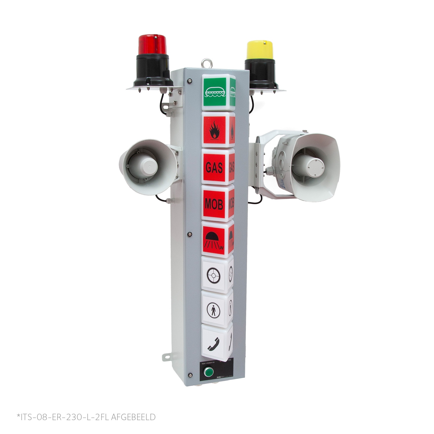 01-02-030 Light column LED 12 symbols 2 flashlights 230VAC IP54